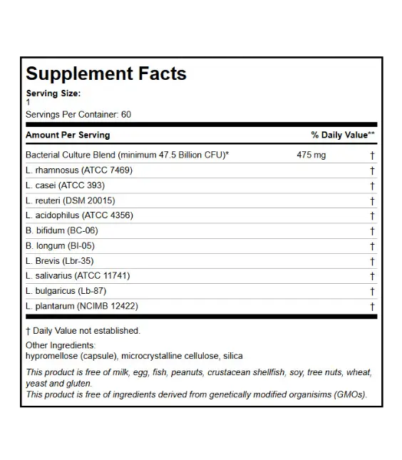 Patient One Flora-Biotic™ Ultra (47.5 Billion CFU) | 60 acid-resistant veg capsules - Imagem 2