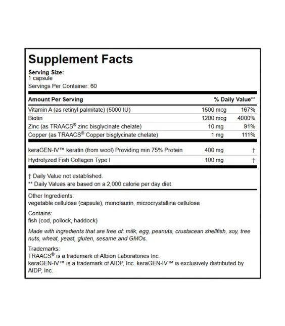 Patient One Hair, Skin and Nail Care | 60 vegetable capsules - Imagem 2