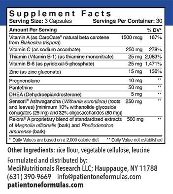 Patient One Adrenal D Stress | 90 vegetable capsules
