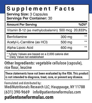 Patient One NerveCare | 90 vegetable capsules