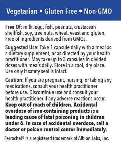 Patient One Iron Chelate | 28 mg, 90 vegetable capsules