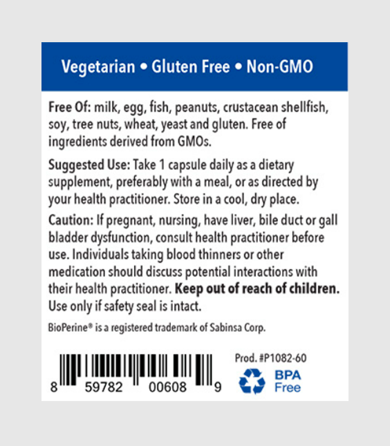 Patient One Turmeric | 1000mg, 60 vegetable capsules