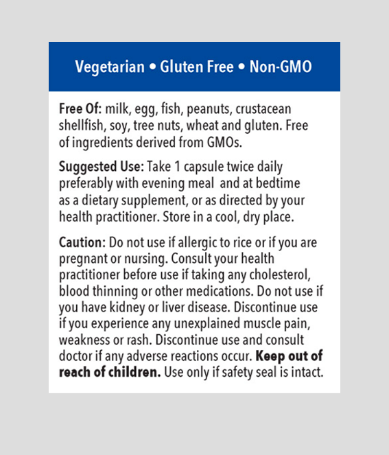 Patient One Red Yeast Rice with CoQ10 | 60 vegetable capsules