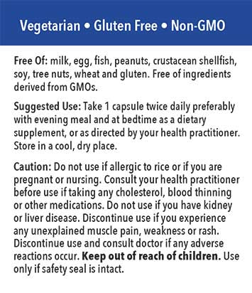 Patient One Red Yeast Rice with CoQ10 | 120 vegetable capsules